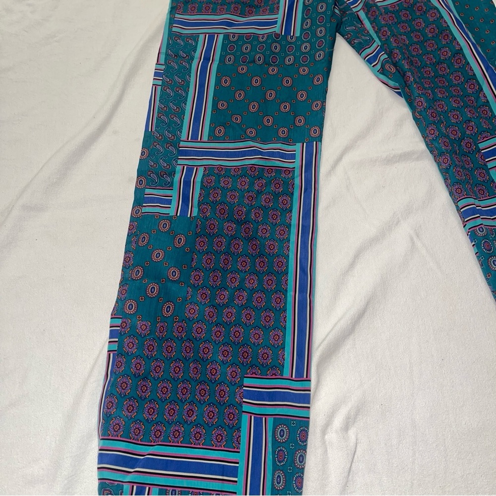 ASOS Patchwork Print High Waisted Retro Pants US 2 - Picture 3 of 9
